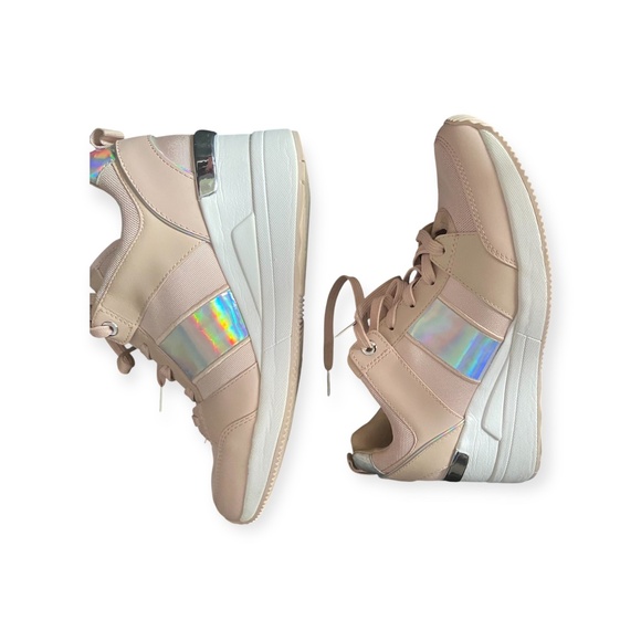 Michael Kors Georgie Striped Leather & Mesh Trainers | NWOT - Picture 6 of 8